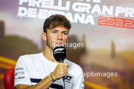 Pierre Gasly (FRA) AlphaTauri in the FIA Press Conference. 20.05.2022 Formula 1 World Championship, Rd 6, Spanish Grand Prix, Barcelona, Spain, Practice Day.