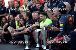 Christian Horner (GBR) Red Bull Racing Team Principal at the post race team 1-2 celebration. 22.05.2022. Formula 1 World Championship, Rd 6, Spanish Grand Prix, Barcelona, Spain, Race Day.