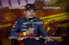 Max Verstappen (NLD) Red Bull Racing in the post race FIA Press Conference. 22.05.2022. Formula 1 World Championship, Rd 6, Spanish Grand Prix, Barcelona, Spain, Race Day.