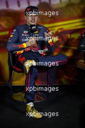 Max Verstappen (NLD) Red Bull Racing in the post race FIA Press Conference. 22.05.2022. Formula 1 World Championship, Rd 6, Spanish Grand Prix, Barcelona, Spain, Race Day.