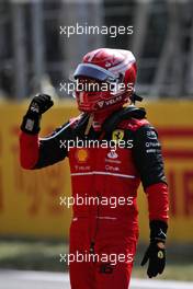 Charles Leclerc (MON) Ferrari celebrates his pole position in qualifying parc ferme. 21.05.2022. Formula 1 World Championship, Rd 6, Spanish Grand Prix, Barcelona, Spain, Qualifying Day.