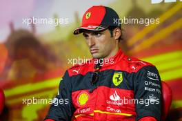 Carlos Sainz Jr (ESP) Ferrari, in the post qualifying FIA Press Conference. 21.05.2022. Formula 1 World Championship, Rd 6, Spanish Grand Prix, Barcelona, Spain, Qualifying Day.