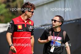(L to R): Charles Leclerc (MON) Ferrari with Nicolas Todt (FRA) Driver Manager. 19.05.2022. Formula 1 World Championship, Rd 6, Spanish Grand Prix, Barcelona, Spain, Preparation Day.