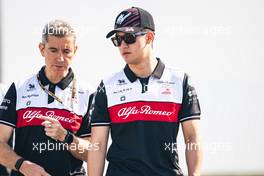 Guanyu Zhou (CHN) Alfa Romeo F1 Team walks the circuit with the team. 19.05.2022. Formula 1 World Championship, Rd 6, Spanish Grand Prix, Barcelona, Spain, Preparation Day.