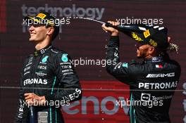 George Russell (GBR), Mercedes AMG F1 and Lewis Hamilton (GBR), Mercedes AMG F1   24.07.2022. Formula 1 World Championship, Rd 12, French Grand Prix, Paul Ricard, France, Race Day.