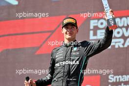 George Russell (GBR) Mercedes AMG F1 celebrates his third position on the podium. 24.07.2022. Formula 1 World Championship, Rd 12, French Grand Prix, Paul Ricard, France, Race Day.