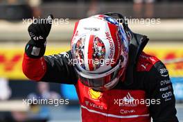 Charles Leclerc (MON) Ferrari celebrates his pole position in qualifying parc ferme. 23.07.2022. Formula 1 World Championship, Rd 12, French Grand Prix, Paul Ricard, France, Qualifying Day.