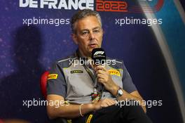 Mario Isola (ITA) Pirelli Racing Manager in the FIA Press Conference. 23.07.2022. Formula 1 World Championship, Rd 12, French Grand Prix, Paul Ricard, France, Qualifying Day.