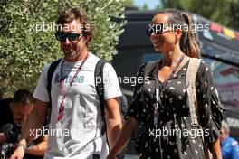 (L to R): Fernando Alonso (ESP) Alpine F1 Team with his girlfriend Andrea Schlager (AUT) Journalist.  21.07.2022. Formula 1 World Championship, Rd 12, French Grand Prix, Paul Ricard, France, Preparation Day.