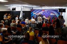(L to R): Fernando Alonso (ESP) Alpine F1 Team; Mick Schumacher (GER) Haas F1 Team; Pierre Gasly (FRA) AlphaTauri; Sergio Perez (MEX) Red Bull Racing; and Lewis Hamilton (GBR) Mercedes AMG F1, in the FIA Press Conference. 21.07.2022. Formula 1 World Championship, Rd 12, French Grand Prix, Paul Ricard, France, Preparation Day.