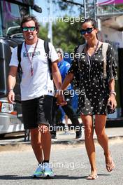 (L to R): Fernando Alonso (ESP) Alpine F1 Team with his girlfriend Andrea Schlager (AUT) Journalist.  21.07.2022. Formula 1 World Championship, Rd 12, French Grand Prix, Paul Ricard, France, Preparation Day.