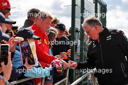 Otmar Szafnauer (USA) Alpine F1 Team, Team Principal signs autographs for the fans. 01.07.2022. Formula 1 World Championship, Rd 10, British Grand Prix, Silverstone, England, Practice Day.