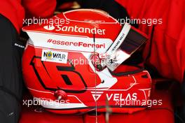 The helmet of Charles Leclerc (MON) Ferrari. 01.07.2022. Formula 1 World Championship, Rd 10, British Grand Prix, Silverstone, England, Practice Day.