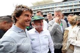 (L to R): Tom Cruise (USA) Actor with Jackie Stewart (GBR) on the grid. 03.07.2022. Formula 1 World Championship, Rd 10, British Grand Prix, Silverstone, England, Race Day.