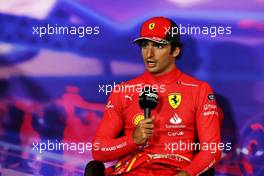 Carlos Sainz Jr (ESP) Ferrari in the post race FIA Press Conference. 03.07.2022. Formula 1 World Championship, Rd 10, British Grand Prix, Silverstone, England, Race Day.