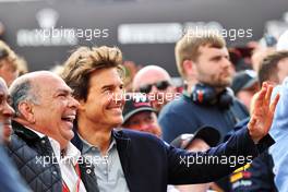 Antonio Perez (MEX) with Tom Cruise (USA) Actor in parc ferme. 03.07.2022. Formula 1 World Championship, Rd 10, British Grand Prix, Silverstone, England, Race Day.