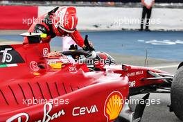 Race winner Carlos Sainz Jr (ESP) Ferrari F1-75 is congratulated by Charles Leclerc (MON) Ferrari in parc ferme. 03.07.2022. Formula 1 World Championship, Rd 10, British Grand Prix, Silverstone, England, Race Day.