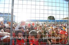 Race winner Carlos Sainz Jr (ESP) Ferrari with fans. 03.07.2022. Formula 1 World Championship, Rd 10, British Grand Prix, Silverstone, England, Race Day.