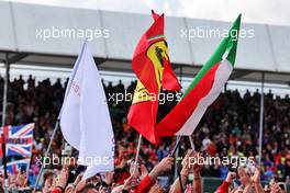 Ferrari flags at the podium. 03.07.2022. Formula 1 World Championship, Rd 10, British Grand Prix, Silverstone, England, Race Day.