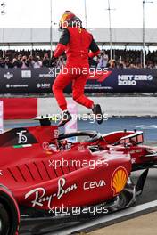 Race winner Carlos Sainz Jr (ESP) Ferrari F1-75 celebrates in parc ferme. 03.07.2022. Formula 1 World Championship, Rd 10, British Grand Prix, Silverstone, England, Race Day.