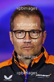 Andreas Seidl, McLaren Managing Director in the FIA Press Conference. 02.07.2022. Formula 1 World Championship, Rd 10, British Grand Prix, Silverstone, England, Qualifying Day.