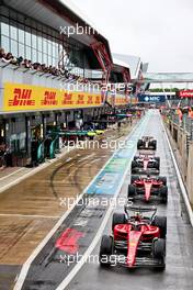 Carlos Sainz Jr (ESP) Ferrari F1-75 leaves the pits. 02.07.2022. Formula 1 World Championship, Rd 10, British Grand Prix, Silverstone, England, Qualifying Day.