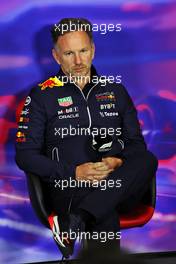 Christian Horner (GBR) Red Bull Racing Team Principal in the FIA Press Conference. 02.07.2022. Formula 1 World Championship, Rd 10, British Grand Prix, Silverstone, England, Qualifying Day.