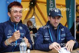 Alexander Albon (THA) Williams Racing and Nicholas Latifi (CDN) Williams Racing - autograph signing. 02.07.2022. Formula 1 World Championship, Rd 10, British Grand Prix, Silverstone, England, Qualifying Day.