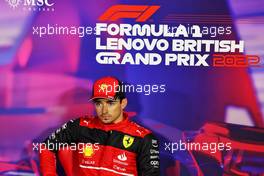 Charles Leclerc (MON) Ferrari in the post qualifying FIA Press Conference. 02.07.2022. Formula 1 World Championship, Rd 10, British Grand Prix, Silverstone, England, Qualifying Day.