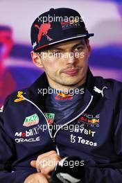 Max Verstappen (NLD) Red Bull Racing in the post qualifying FIA Press Conference. 02.07.2022. Formula 1 World Championship, Rd 10, British Grand Prix, Silverstone, England, Qualifying Day.