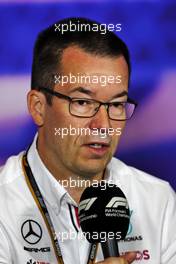 Mike Elliott (GBR) Mercedes AMG F1 Technical Director in the FIA Press Conference. 02.07.2022. Formula 1 World Championship, Rd 10, British Grand Prix, Silverstone, England, Qualifying Day.