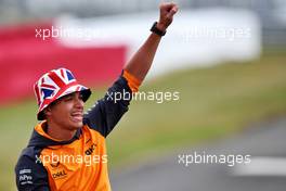 Lando Norris (GBR) McLaren on the drivers parade. 03.07.2022. Formula 1 World Championship, Rd 10, British Grand Prix, Silverstone, England, Race Day.