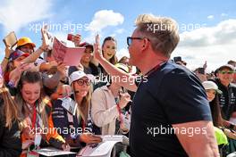 Gordon Ramsey (GBR) Celebrity Chef with fans. 03.07.2022. Formula 1 World Championship, Rd 10, British Grand Prix, Silverstone, England, Race Day.