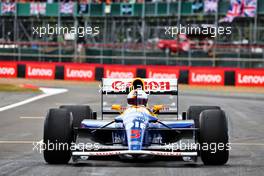 Sebastian Vettel (GER) Aston Martin F1 Team runs his Williams FW14B driven in 1992 by Nigel Mansell (GBR). 03.07.2022. Formula 1 World Championship, Rd 10, British Grand Prix, Silverstone, England, Race Day.