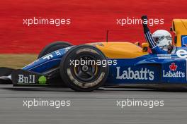 Sebastian Vettel (GER) Aston Martin F1 Team runs his Williams FW14B driven in 1992 by Nigel Mansell (GBR). 03.07.2022. Formula 1 World Championship, Rd 10, British Grand Prix, Silverstone, England, Race Day.
