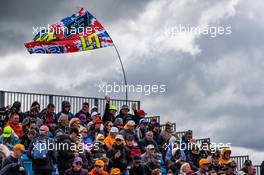 Circuit atmosphere - fans in the grandstand. 03.07.2022. Formula 1 World Championship, Rd 10, British Grand Prix, Silverstone, England, Race Day.