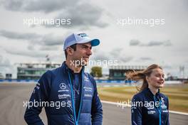 Nicholas Latifi (CDN) Williams Racing walks the circuit with Elizabeth Wood Boyer (GBR) Williams Racing Performance Engineer. 30.06.2022. Formula 1 World Championship, Rd 10, British Grand Prix, Silverstone, England, Preparation Day.