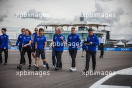 Mick Schumacher (GER) Haas F1 Team walks the circuit with the team. 30.06.2022. Formula 1 World Championship, Rd 10, British Grand Prix, Silverstone, England, Preparation Day.