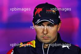 Sergio Perez (MEX) Red Bull Racing in the FIA Press Conference. 30.06.2022. Formula 1 World Championship, Rd 10, British Grand Prix, Silverstone, England, Preparation Day.