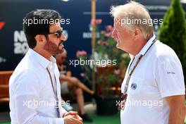 (L to R): Mohammed Bin Sulayem (UAE) FIA President with Jo Bauer (GER) FIA Delegate. 29.07.2022. Formula 1 World Championship, Rd 13, Hungarian Grand Prix, Budapest, Hungary, Practice Day.