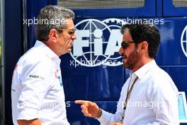 (L to R): Guenther Steiner (ITA) Haas F1 Team Prinicipal with Mohammed Bin Sulayem (UAE) FIA President. 29.07.2022. Formula 1 World Championship, Rd 13, Hungarian Grand Prix, Budapest, Hungary, Practice Day.