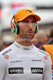 Daniel Ricciardo (AUS) McLaren on the grid. 31.07.2022. Formula 1 World Championship, Rd 13, Hungarian Grand Prix, Budapest, Hungary, Race Day.