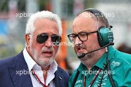 (L to R): Lawrence Stroll (CDN) Aston Martin F1 Team Investor on the grid with Tom McCullough (GBR) Aston Martin F1 Team Performance Director. 31.07.2022. Formula 1 World Championship, Rd 13, Hungarian Grand Prix, Budapest, Hungary, Race Day.
