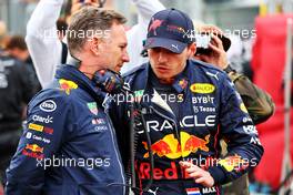 (L to R): Christian Horner (GBR) Red Bull Racing Team Principal with Max Verstappen (NLD) Red Bull Racing on the grid. 31.07.2022. Formula 1 World Championship, Rd 13, Hungarian Grand Prix, Budapest, Hungary, Race Day.