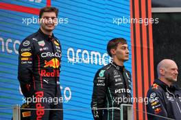 Race winner Max Verstappen (NLD) Red Bull Racing celebrates on the podium. 31.07.2022. Formula 1 World Championship, Rd 13, Hungarian Grand Prix, Budapest, Hungary, Race Day.