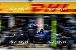 Alexander Albon (THA) Williams Racing FW44 makes a pit stop. 31.07.2022. Formula 1 World Championship, Rd 13, Hungarian Grand Prix, Budapest, Hungary, Race Day.