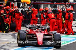Charles Leclerc (MON) Ferrari F1-75 makes a pit stop. 31.07.2022. Formula 1 World Championship, Rd 13, Hungarian Grand Prix, Budapest, Hungary, Race Day.