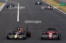 Max Verstappen (NLD), Red Bull Racing and Charles Leclerc (FRA), Scuderia Ferrari  31.07.2022. Formula 1 World Championship, Rd 13, Hungarian Grand Prix, Budapest, Hungary, Race Day.
