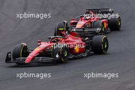 Carlos Sainz Jr (ESP), Scuderia Ferrari and Charles Leclerc (FRA), Scuderia Ferrari  31.07.2022. Formula 1 World Championship, Rd 13, Hungarian Grand Prix, Budapest, Hungary, Race Day.