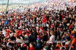 Circuit atmosphere - fans in the grandstand. 30.07.2022. Formula 1 World Championship, Rd 13, Hungarian Grand Prix, Budapest, Hungary, Qualifying Day.